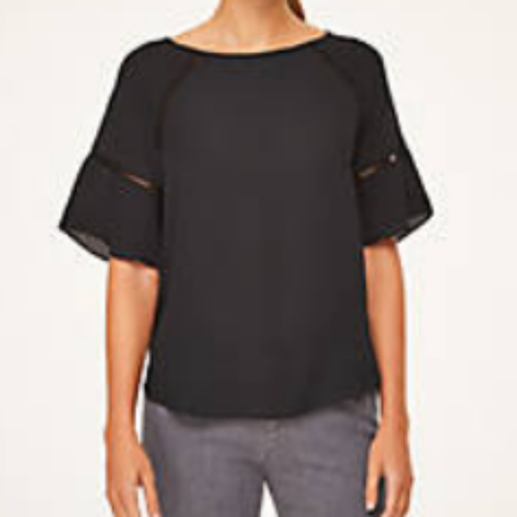 LOFT Tops - 5/$35 LOFT Outlet Flounce Cuff Mixed Media Top - M